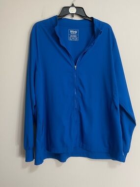 Wink  Boundless Women's Royal Blue Zip-Front  Scrub Jacket Size XL medical Staff